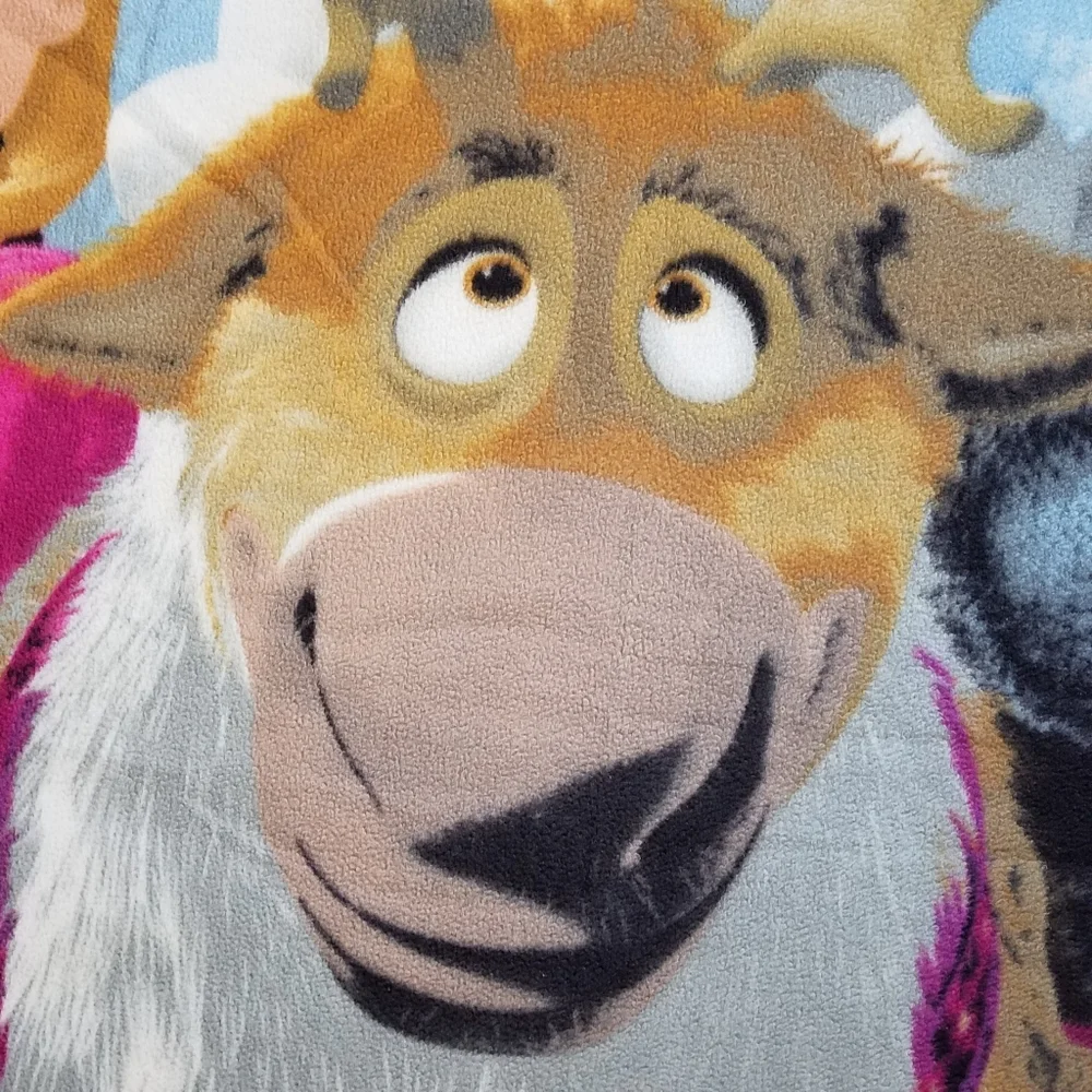 Disney Store Frozen Blanket Fleece Throw Anna Olaf Sven Kristoff Out In The Cold